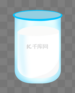 透明的杯子图片_手绘透明的牛奶杯插画