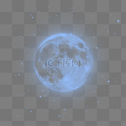 透明底的图片图片_蓝色世界安眠日手绘月亮psd透明底