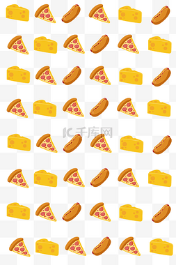 披萨的插画图片_黄色的披萨底纹插画