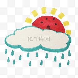 可爱下雨图片_可爱手绘天气阴天免扣素材