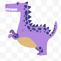 紫色的恐龙图片_尖齿利爪的紫色棘背龙