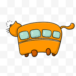 可爱的橘猫图片_可爱的喵咪变身的面包车