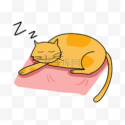 猫咪睡觉图片_手绘猫咪睡觉