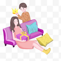 紫色8图片_.8女神节坐在沙发上收礼物