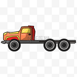 红色的卡车手绘插画