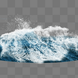 蓝色海浪白色浪花元素