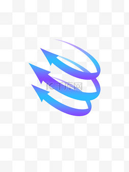 科技箭头蓝紫渐变元素设计