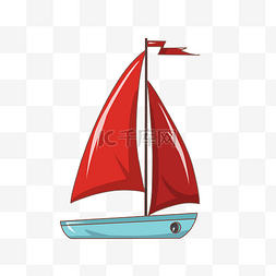 帆船旗帜图片_红色旗帜船
