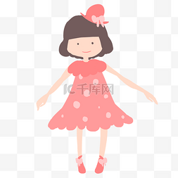 穿粉色裙子的女孩元素