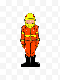 安全帽人插画图片_手绘消防安全人物插画可商用元素