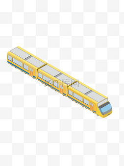 列车图片_2.5D黄色列车可商用元素