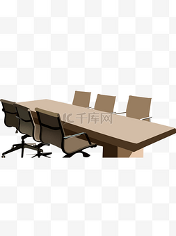 办公用具手绘图片_手绘褐色办公桌装饰元素