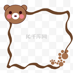 卡通图框动物图片_手绘动物小熊边框