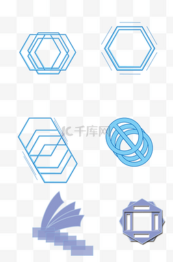 科技装饰图案多边形合集