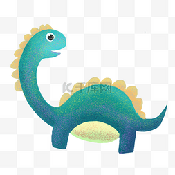 绿色恐龙图片_回头的绿色恐龙插画
