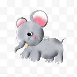 可爱的灰色小象插画