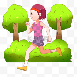 跑步健身的女孩图片_跑步的小女孩