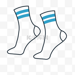 带补丁的袜子图片_矢量图蓝色足球袜