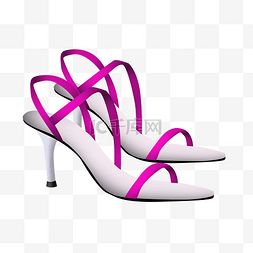 紫色的凉鞋图片_紫色的女士凉鞋插画