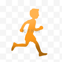 运动健身跑步奔跑图片_黄色奔跑的小孩子