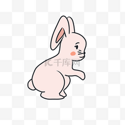 竖起小耳朵图片_卡通乖巧的兔子动物设计