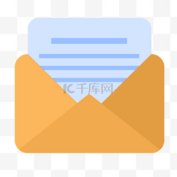 邮件图片_黄色纸质收发邮件小图标