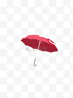 伞设计元素图片_雪花覆盖的红色小伞设计