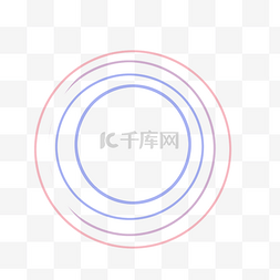 几何渐变元素图片_手绘蓝色圆圈虚线