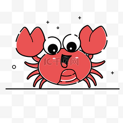 红色可爱的螃蟹图片_红色螃蟹