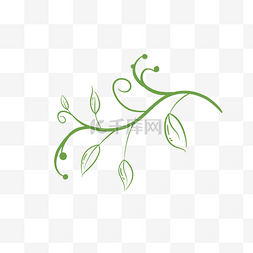 欧式花卉矢量图图片_绿色创意藤蔓装饰png图