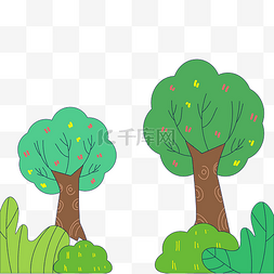 树叶装饰纹路图片_绿色手绘树木叶子矢量素材下载