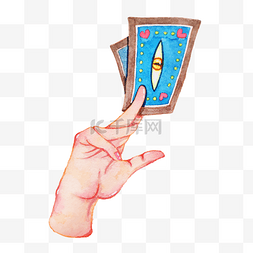 蓝色手掌图片_粉色的手掌和扑克牌