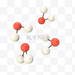 红色水分子分子形状素材