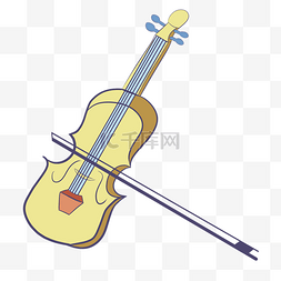 手绘线条小提琴图片_音乐乐器插画风元素