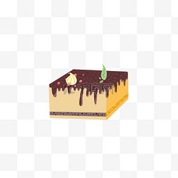 蛋糕方形图片_巧克力方形奶油蛋糕