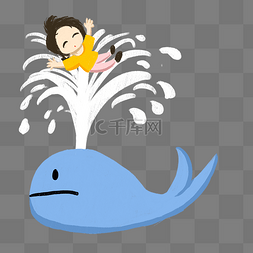 夏季鲸鱼小孩童话背景