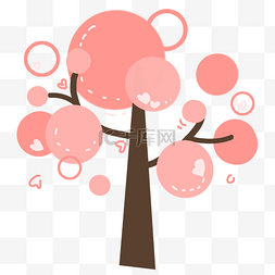圆形的粉色树木 
