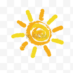 太阳能热发电图片_卡通金色太阳