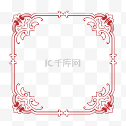 中国风图片_创意红色古典边框