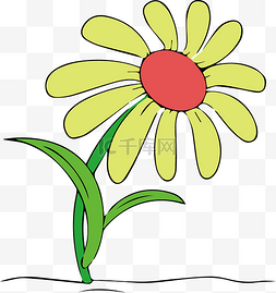 红黄花图片_矢量图插画单的花朵花丛设计材料