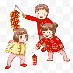中国年红灯笼图片_2019年过年新年快乐孩子们一起放