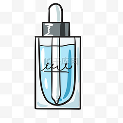 女性蓝色香水瓶插画