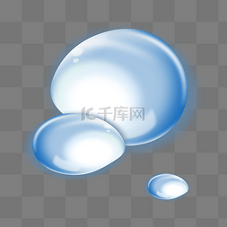 晶莹剔透的水滴图片_手绘透亮的水球
