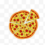 美食披萨手绘插画贴图