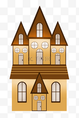 黄色欧式房子插图