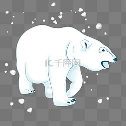 动物psd分层图片_凶猛的北极熊手绘插画