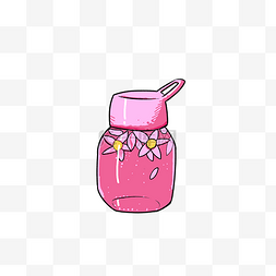 手绘粉色的杯子插画