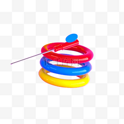彩色圆弧层次弹簧元素