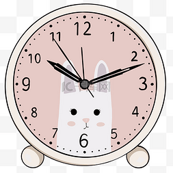 可爱粉色少女心图片_可爱的小兔子钟表