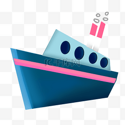 蓝色船只图片_卡通轮船船只设计
